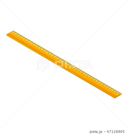 Long wood ruler icon, isometric style 47128905