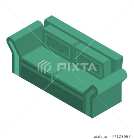 Green sofa icon, isometric style 47128967