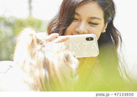 女性　ペット　ライフスタイル 47133650