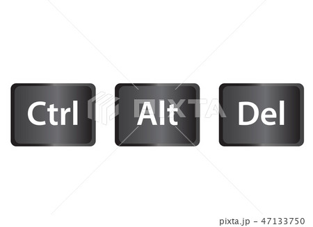 Ctrl, Alt and Del on white background. flat style. 47133750