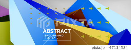 Triangles polygonal background, vector 3d poly template 47134584