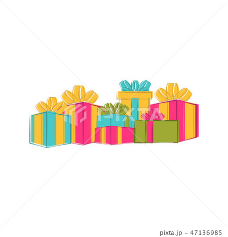 Sketch of a group of christmas presents 47136985