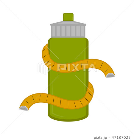 Water bottle icon with a measuring tape 47137025