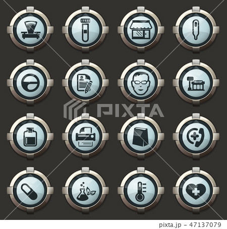 Drug store icons set 47137079