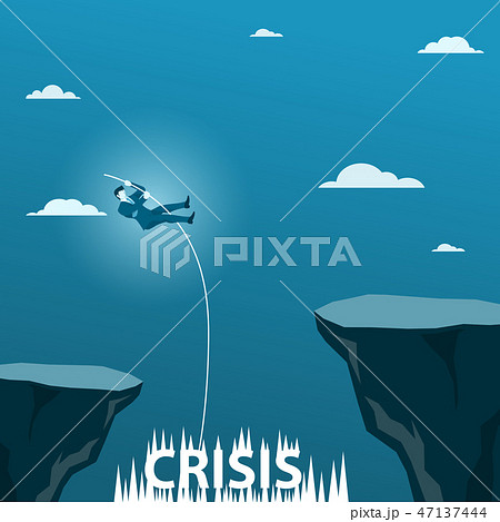 businessman pole vault. 47137444