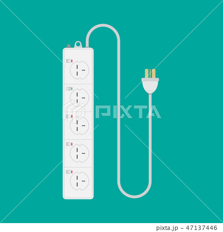 Extension Lead on iSolated Green Background. Extension Lead on iSolated Green Background. 47137446