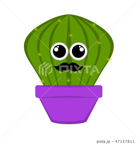 Happy cactus with a mustache Happy cactus with a mustache 47137811