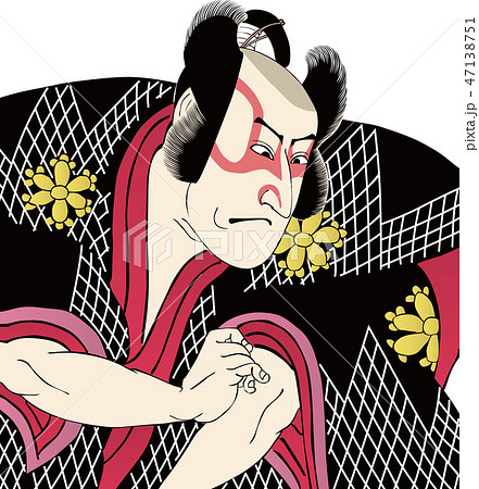 浮世絵 歌舞伎役者 その1のイラスト素材