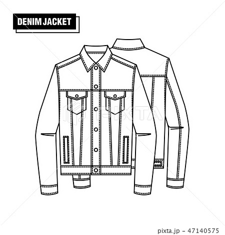 デニムジャケット図式画のイラスト素材
