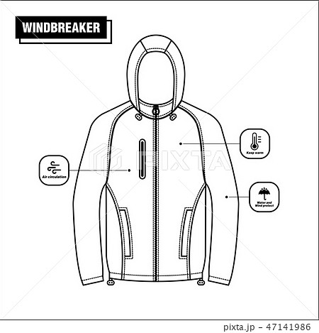 ウィンドブレーカー ジャケット ベクトル デザインのイラスト素材