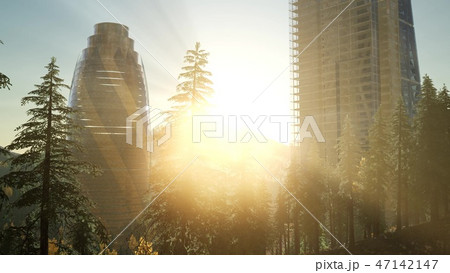 City of London Skyline At Sunset 47142147