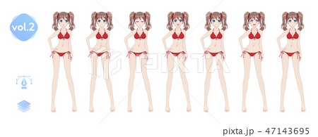 Set sprites emotions anime manga girls in bikini 47143695