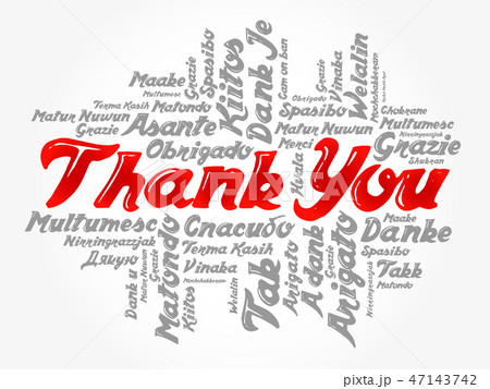 Thank You word cloud in different languages 47143742