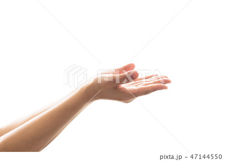 Pray for support open hand with palm raised upward 47144550