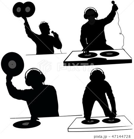 Disk Jockey Silhouettes 47144728
