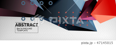 3d polygonal shape geometric background, triangular modern abstract composition 47145015