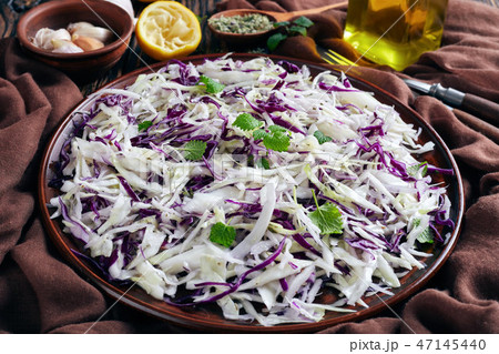 Malfouf Salad, Lebanese Cabbage Slaw in a bowl 47145440