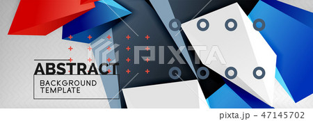 3d polygonal shape geometric background, triangular modern abstract composition 47145702