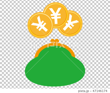 財布 お金 がま口のイラスト素材