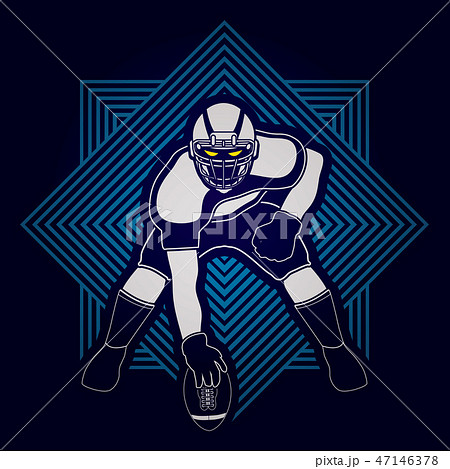 American football pose graphic vector 47146378