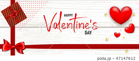 Valentines Day wood 3d vector background 47147612