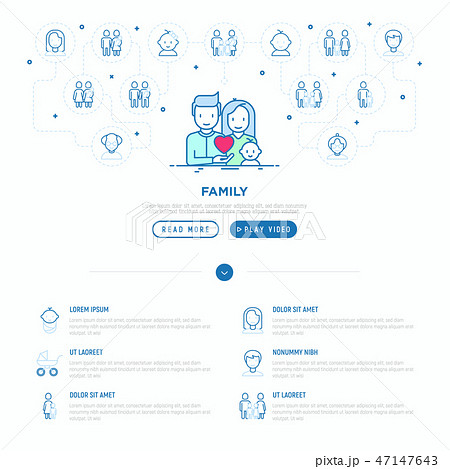 Family concept: young couple with newborn 47147643