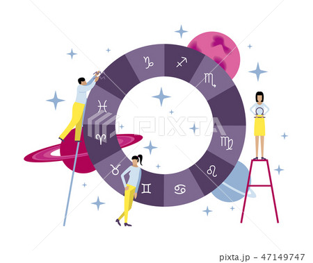 Vector illustration with small people. 47149747