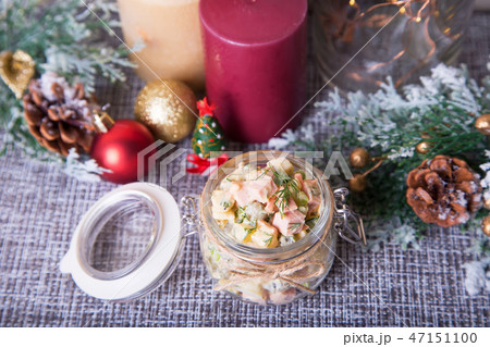 Traditional New Year Russian salad Olivier 47151100