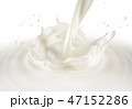 Milk pouring with crown splash and ripples. 47152286