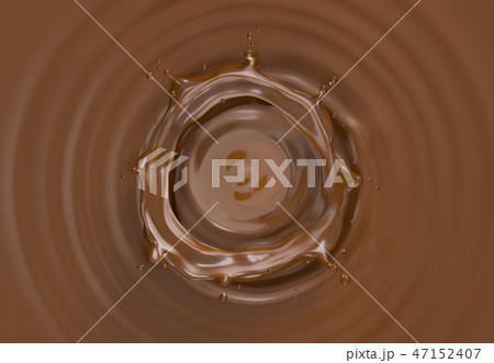 Liquid chocolate crown splash. Top view. 47152407