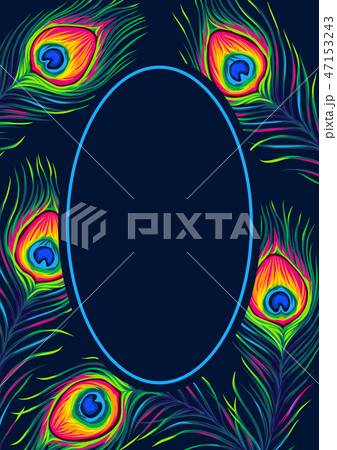 Frame with peacock feathers. 47153243