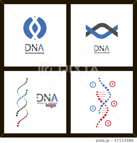 Set of science template, wallpaper or banner with a DNA molecules. Vector illustration. 47153986