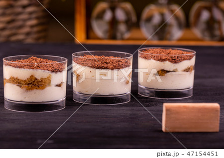 Cheese tiramisu with a chocolate crumb 47154451
