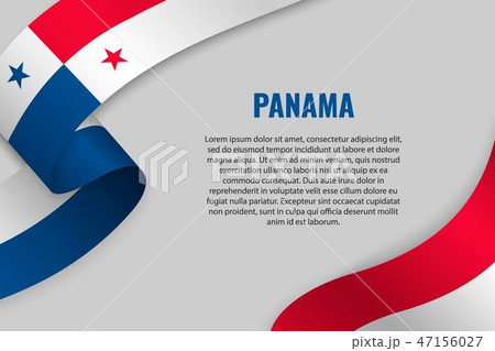 Waving ribbon with flag 47156027