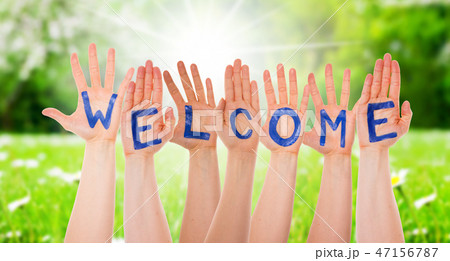 Many Hands Building Welcome, Sunny Grass Meadow 47156787