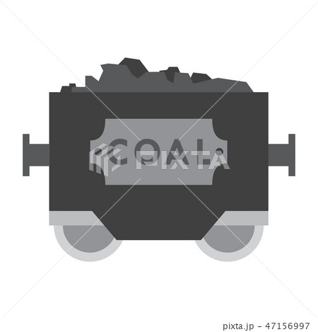 Trolley with ore on rails vector illustration 47156997