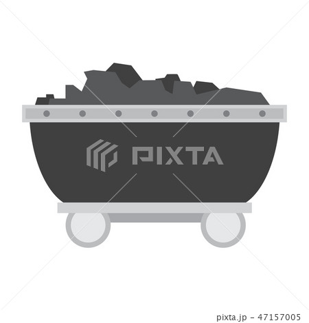 Trolley with ore on rails vector illustration 47157005