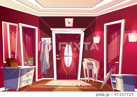 Hallway corridor room interior illustration 47157725