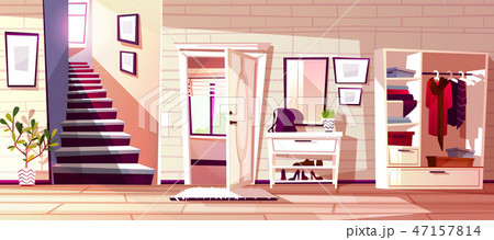 Hallway room interior illustration 47157814