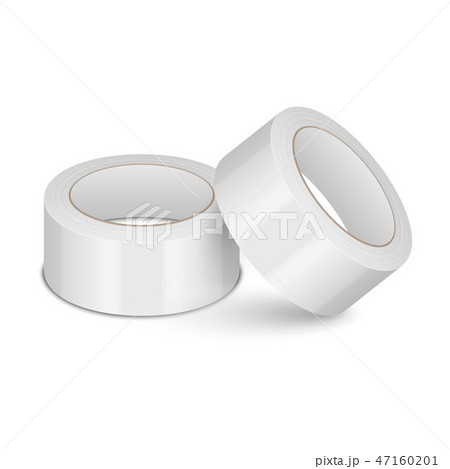 Vector Realistic White 3d Glossy Tape Roll, Sticky, Duct Tape Template for Logo, Print, Mock-up Set Vector Realistic White 3d Glossy Tape Roll, Sticky, Duct Tape Template for Logo, Print, Mock-up Set 47160201