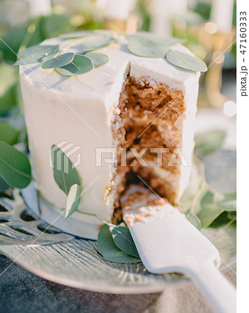 Wedding sweet cake with eucalyptus leaves. Wedding 47160333