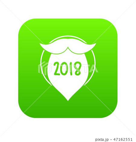 Beard icon green vector 47162551