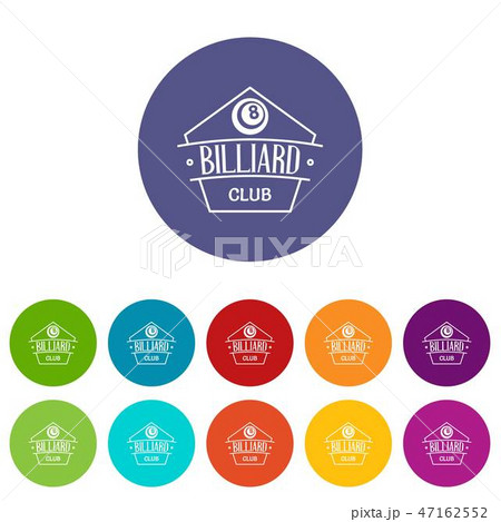 Billiard icons set vector color 47162552