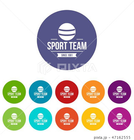 Cricket ball icons set vector color 47162555