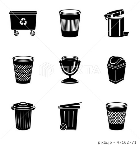 Basket icons set, simple style Basket icons set, simple style 47162771