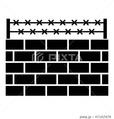 Brick wall border icon, simple style 47162976