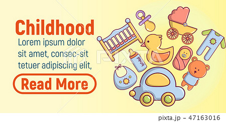 Childhood concept banner, cartoon style Childhood concept banner, cartoon style 47163016