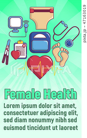 Female health concept banner, cartoon style 47163019