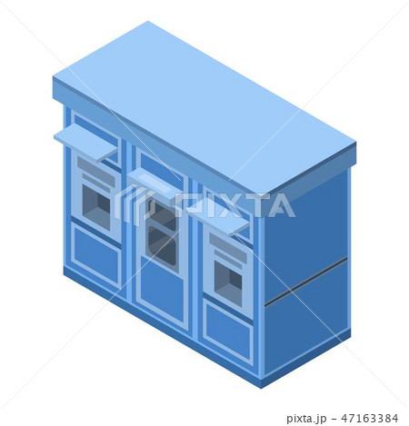 Ticket street kiosk icon, isometric style Ticket street kiosk icon, isometric style 47163384