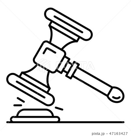 Wood gavel icon, outline style 47163427